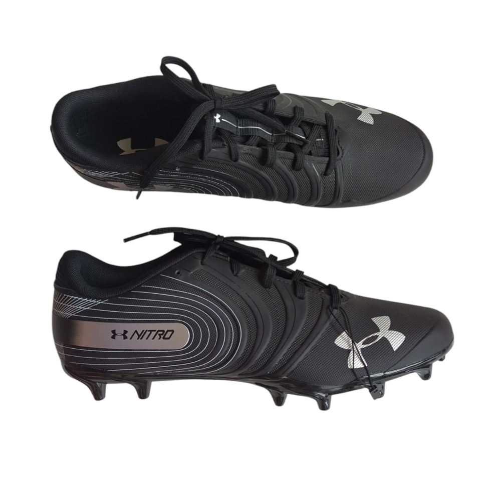 Under Armour Nitro Low MC Football Cleats Shoe 11 Black White